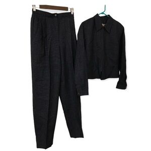 Vintage 90s  excursion gray plaid jacket and high waisted pants